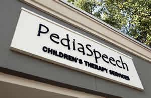 PediaSpeech-sign-300px-195 sign, facilities, brand