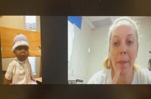 screenshot of therapist working with child via teletherapy